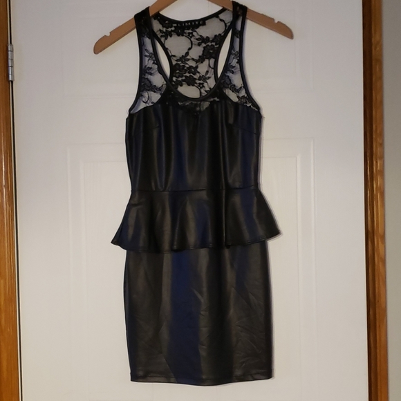 🖤  Faux Leather Mini  Dress 🖤 - Picture 3 of 5